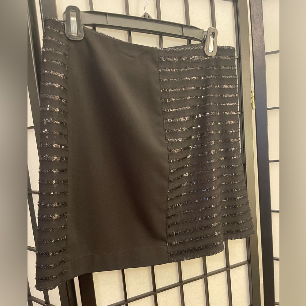DKNY Black Sequined Mini Skirt, Size 6